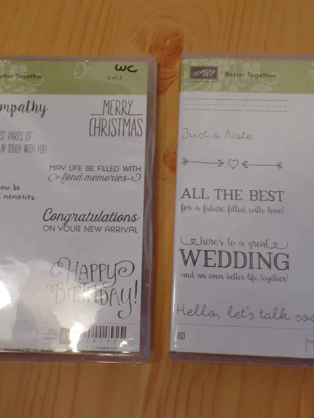 Stampin' UP! BETTER TOGETHER (1 &2) Stamp Set birthday wedding baby Christmas